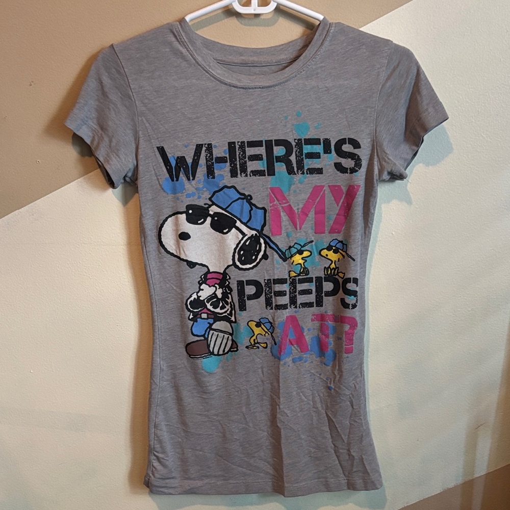 Peanuts Gray Snoopy Graphic Tee